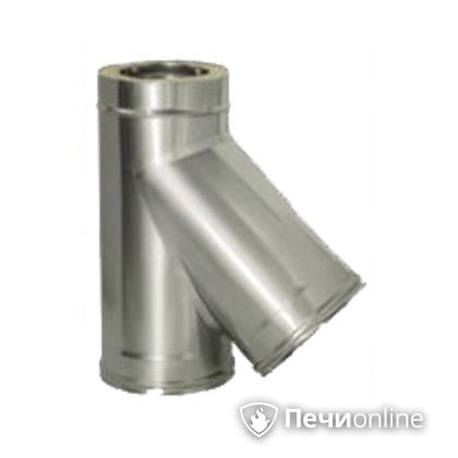 Дымоход Дымок Тройник 45° с изоляцией 0,8 мм. ТRFR45  120/200 в Ревде