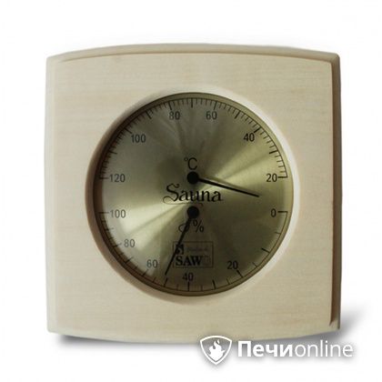 Термогигрометр Sawo 285-THA Прямоугольный с изгибом со стеклом осина в Ревде