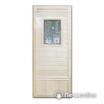 Дверь деревянная Банный эксперт Девушка в баньке эконом коробка липа 185/75 в Ревде